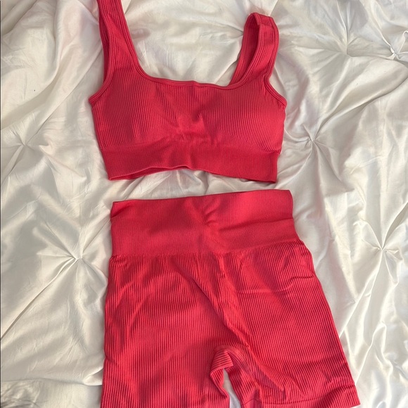 Pink Ribbed Two-Piece Set - Picture 1 of 1